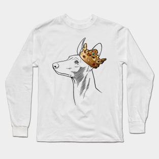 Pharaoh Hound Dog King Queen Wearing Crown Long Sleeve T-Shirt